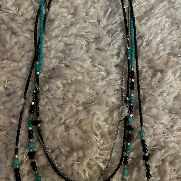 Turquoise & Black Crosses Necklace & Earrings Set - Picture 6 of 6